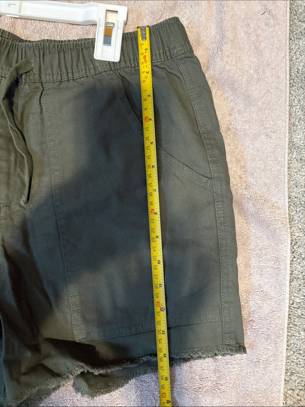 Katin Women's Olive Drawstring Patch-Pocket Athletic Shorts - Size S/M - Picture 4 of 5